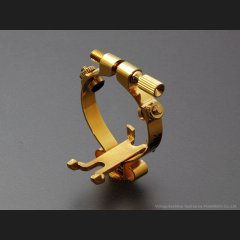 JLV テナーサックス用リガチャー 対応：ラバーマウスピース 【Gold Plated】 - ヴィンテージサックスショップ Sax Fun